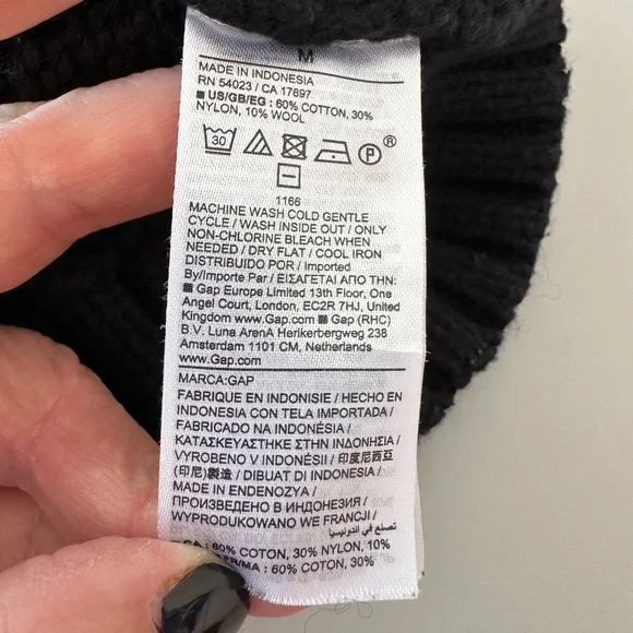 Gap Cotton Blend Crewneck Chunky Knit Black Sweater | Size Medium - Picture 7 of 7